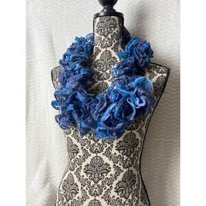 Ruffle Scarf, Infinity scarf, cowl neck scarf, Frilly Scarf, Crochet, Handmade,